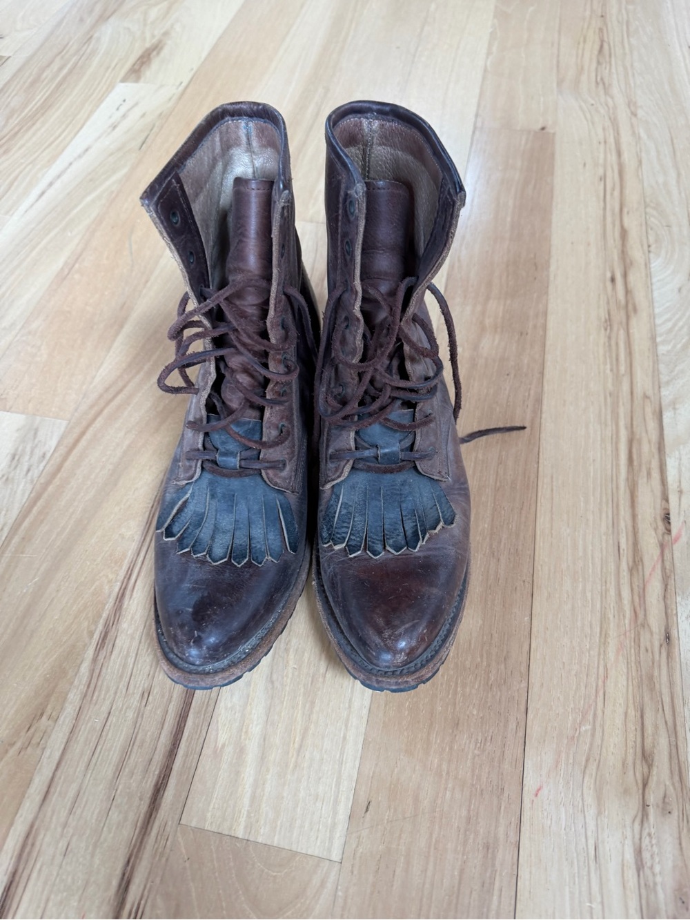 Freebird Robertson combat lace up boot brown and navy